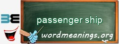 WordMeaning blackboard for passenger ship